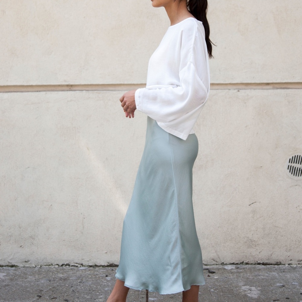 Mimu Maxi Slip Skirt - Mint Mist